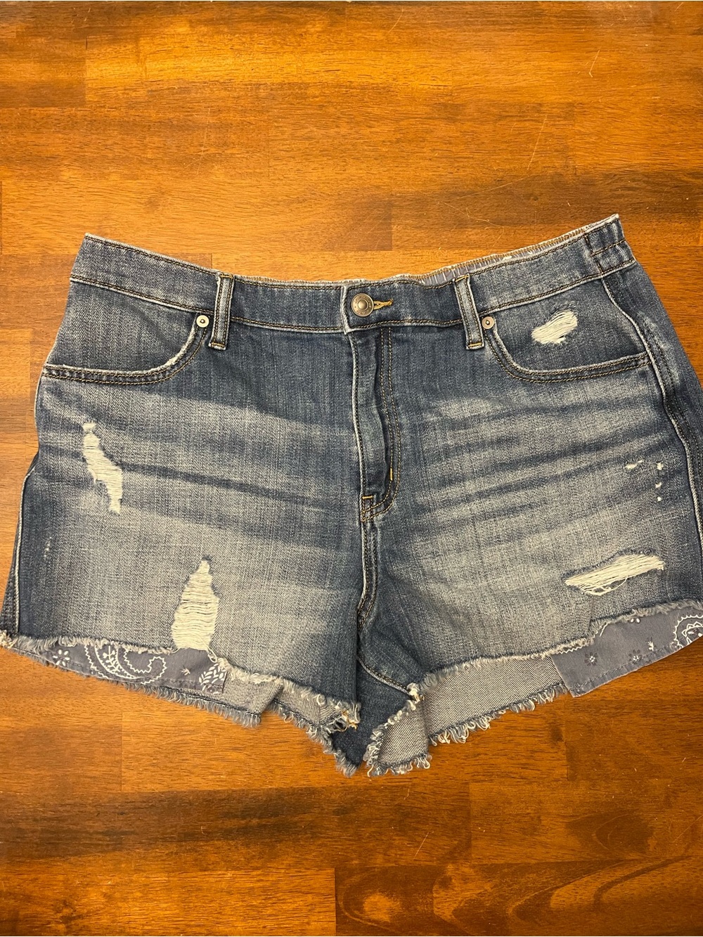 aerie Distressed Denim Jean Shorts - Blue